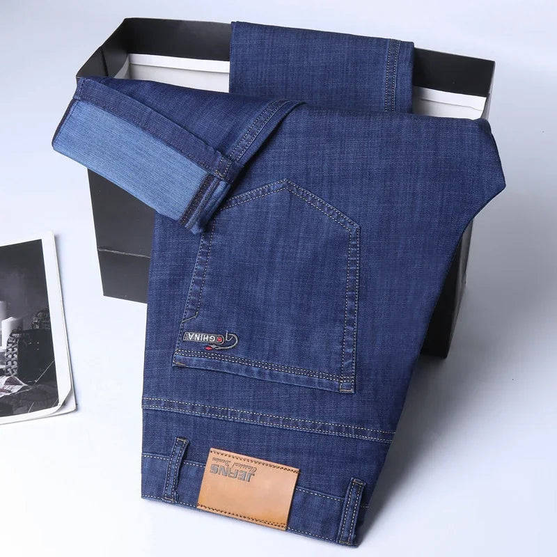 New Ice Silk Thin Denim Jeans For Men