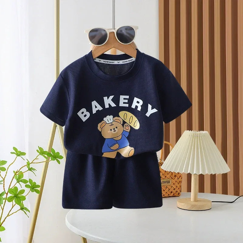 2Pcs Children Tshirt Shorts Sets Baby Summer Clothes.