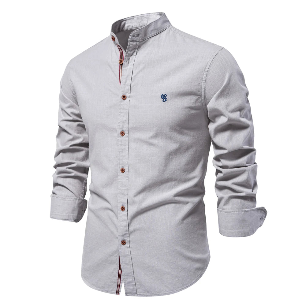 AIOPESON 100% Cotton Social Shirt Men