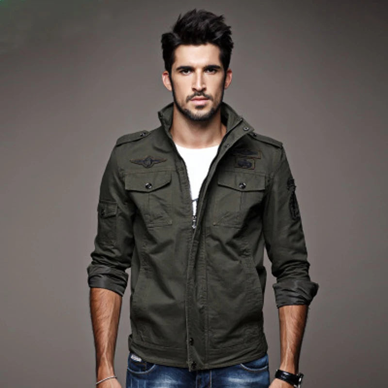 Casual Army Military Jacket Men Plus Size