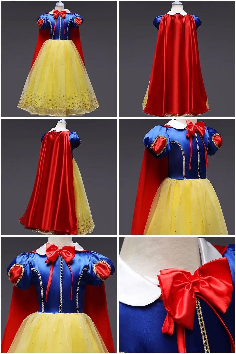 Cinderella Anna Elsa Costume Children Princess Dress for Girls.