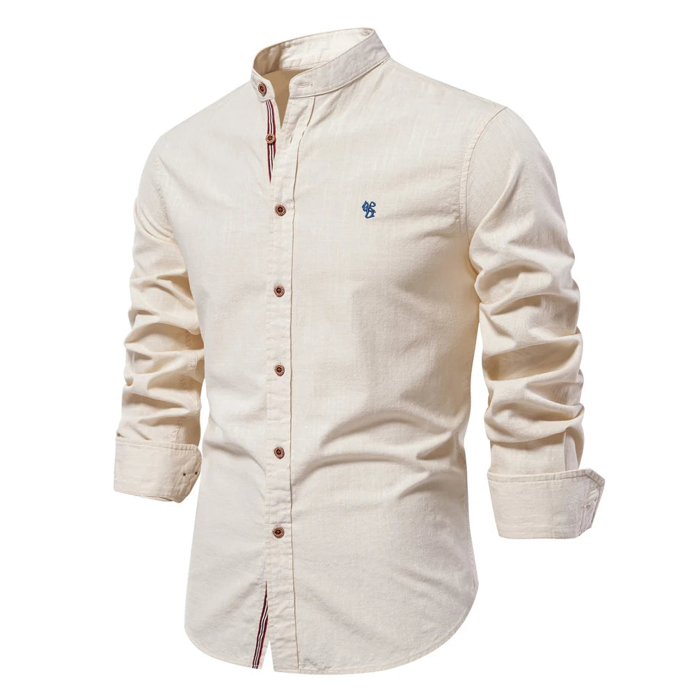 AIOPESON 100% Cotton Social Shirt Men