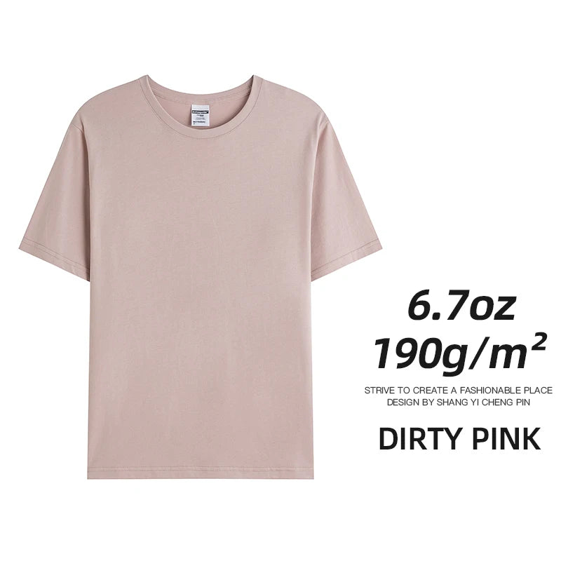 Combed Cotton Tees Tshirts Mens Solid Tops Woman