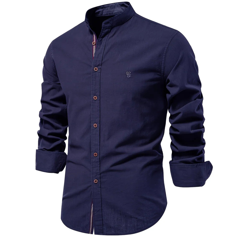 AIOPESON 100% Cotton Social Shirt Men