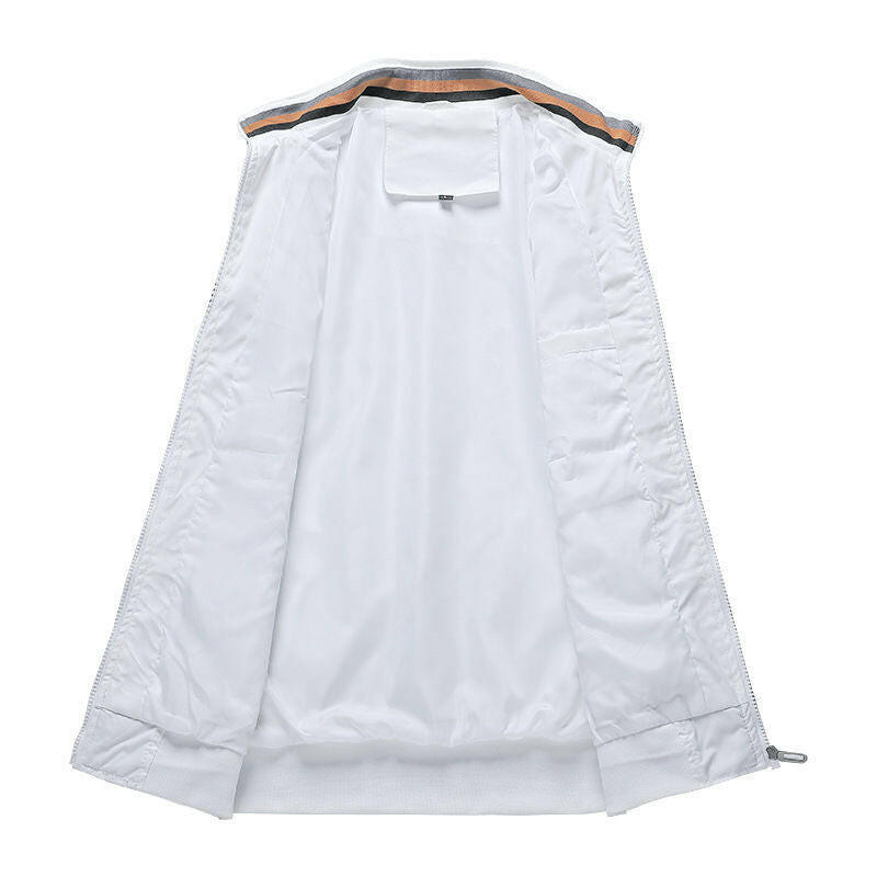 Autumn and Winter Men's Stand Collar Casual Zipper Jacket.