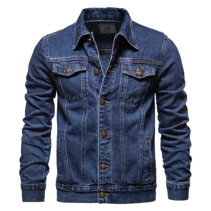 Men Solid Denim Jackets Fashion