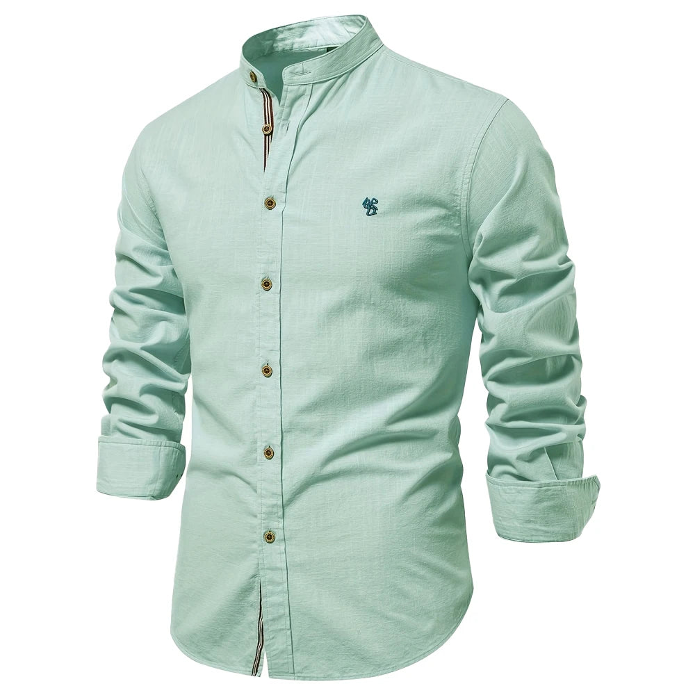 AIOPESON 100% Cotton Social Shirt Men
