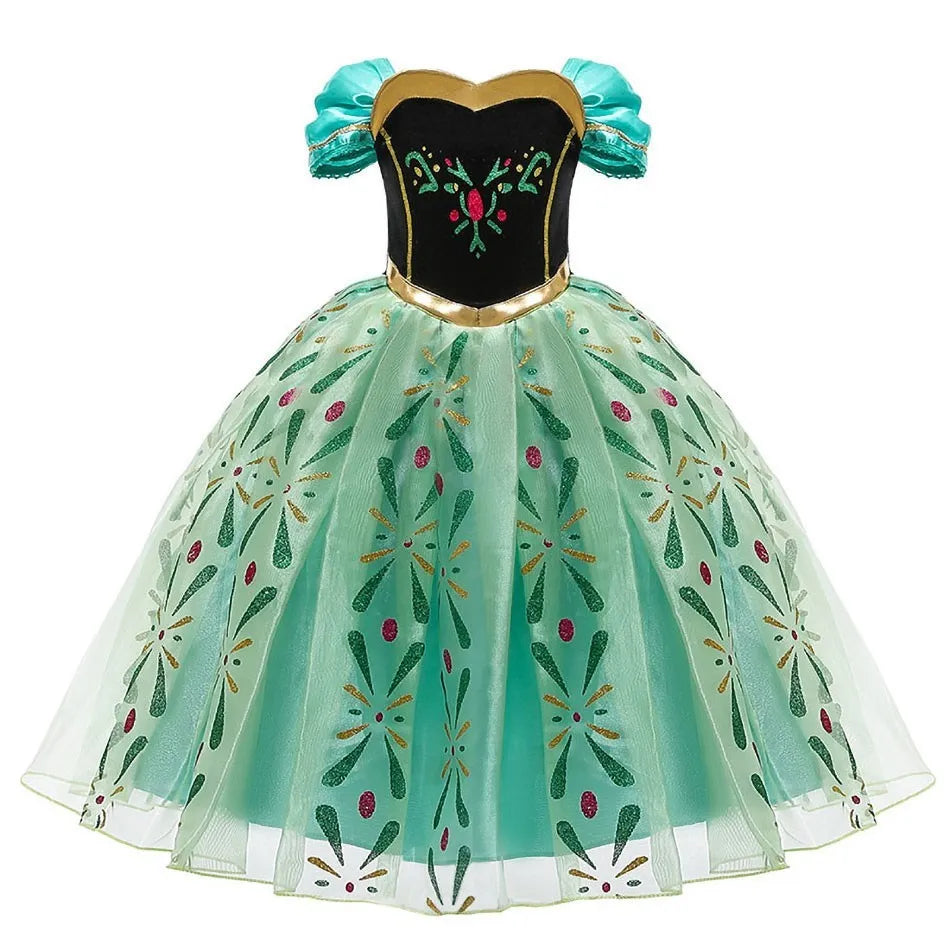 Cinderella Anna Elsa Costume Children Princess Dress for Girls.