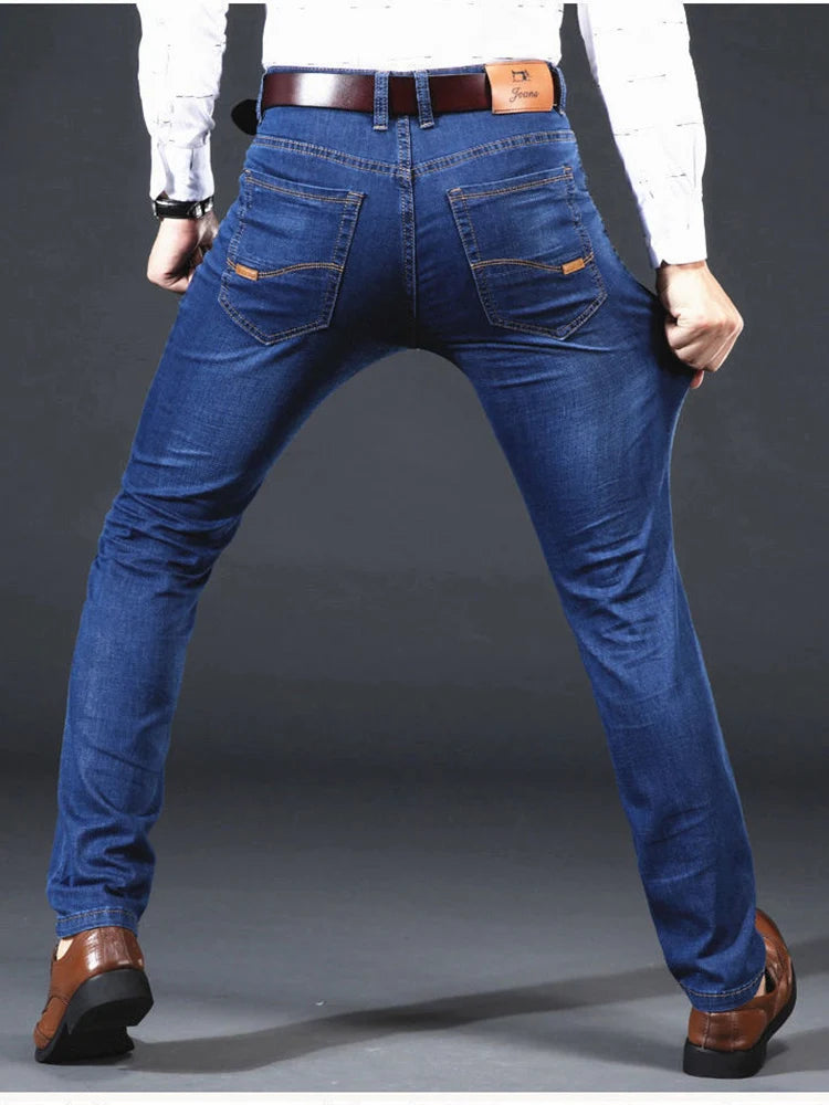 New Men Light Luxury Stretch Slim Fit Pants Comfortable Soft