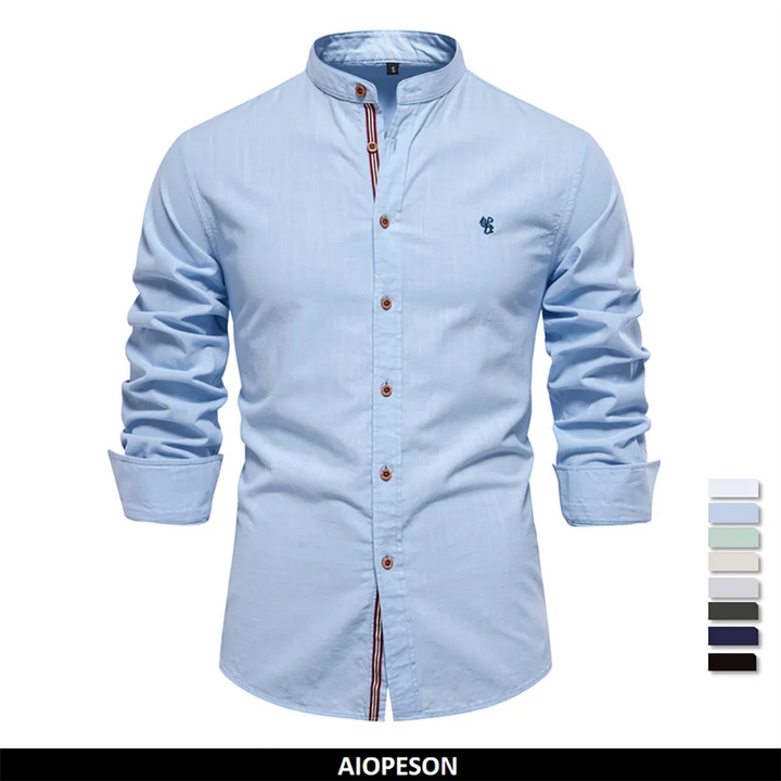 AIOPESON 100% Cotton Social Shirt Men