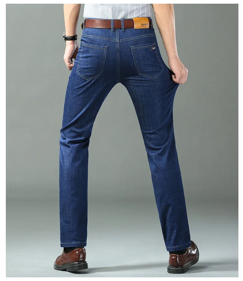 New Ice Silk Thin Denim Jeans For Men
