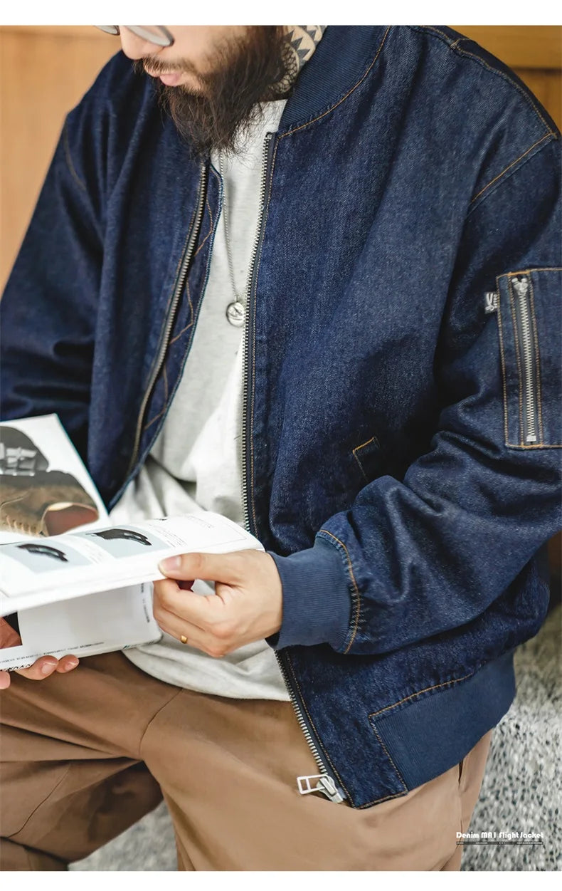 Maden Vintage Denim MA-1 Flight Jacket