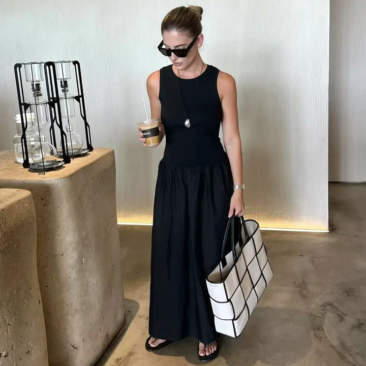 HXAO Khaki Elegant Long Dresses.
