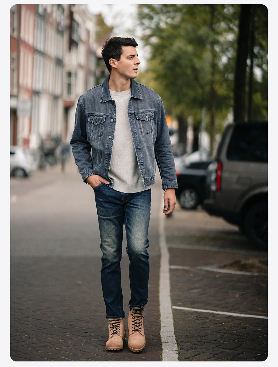 SIMWOOD 2025 Autumn New Oversize 12.5oz Classical Denim Jackets