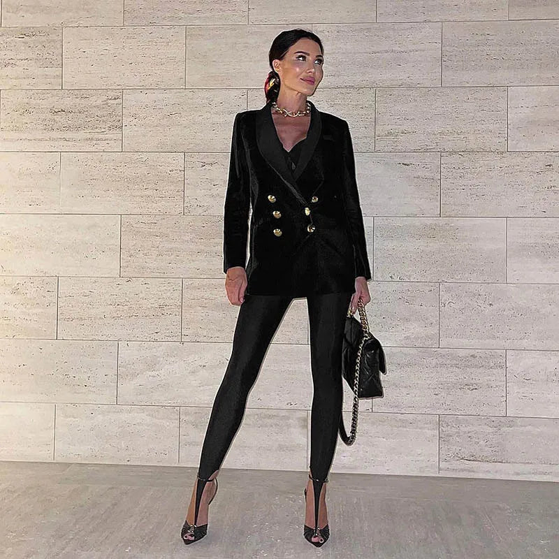 Korean Fashion Winter Black High Waisted Skinny Y2K Women Pants.