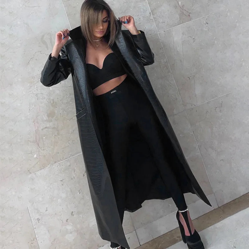 Korean Fashion Winter Black High Waisted Skinny Y2K Women Pants.