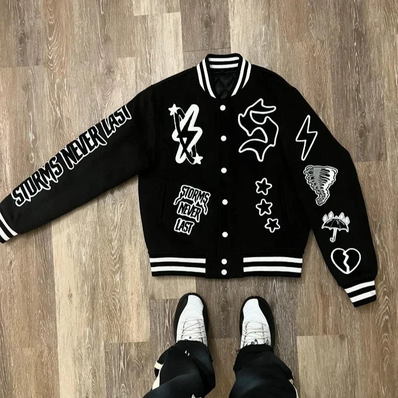 Affliction Jackets New Hip Hop Skull Embroidery Harajuku