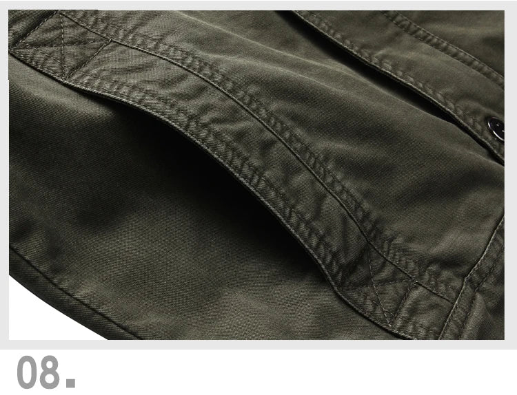 Casual Army Military Jacket Men Plus Size