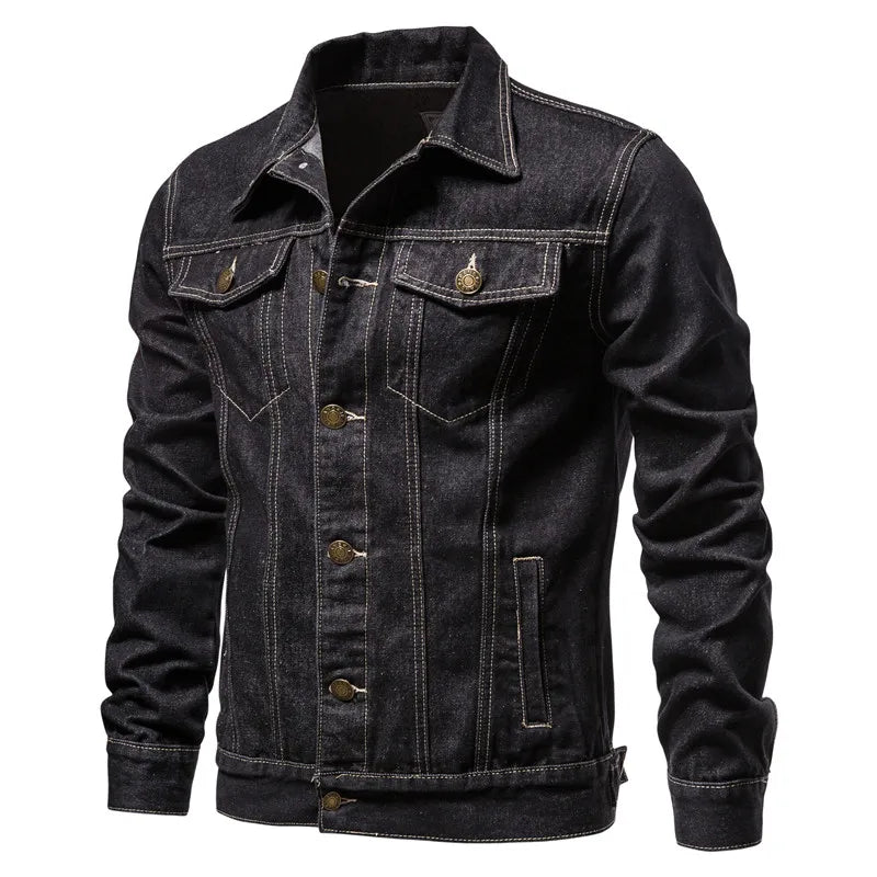 Men Solid Denim Jackets Fashion