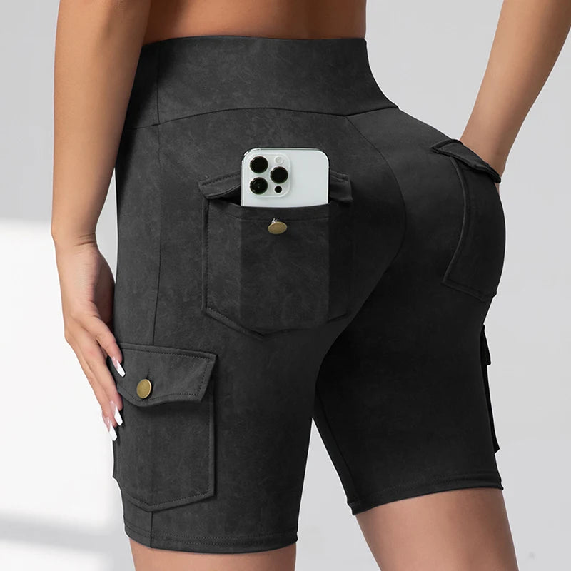 1/3 PCS Washed Print Work Pocket Women Leggings