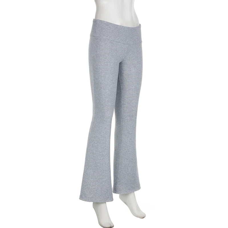 IAMSURE Casual Sexy Basic Solid Flare Pants.