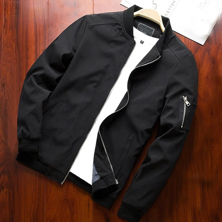 Men Bomber Jacket Thin Slim Long Sleeve baseball Jackets Mens.