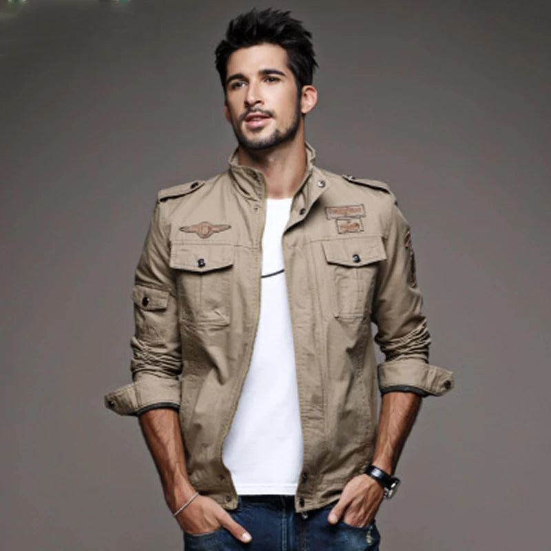 Casual Army Military Jacket Men Plus Size