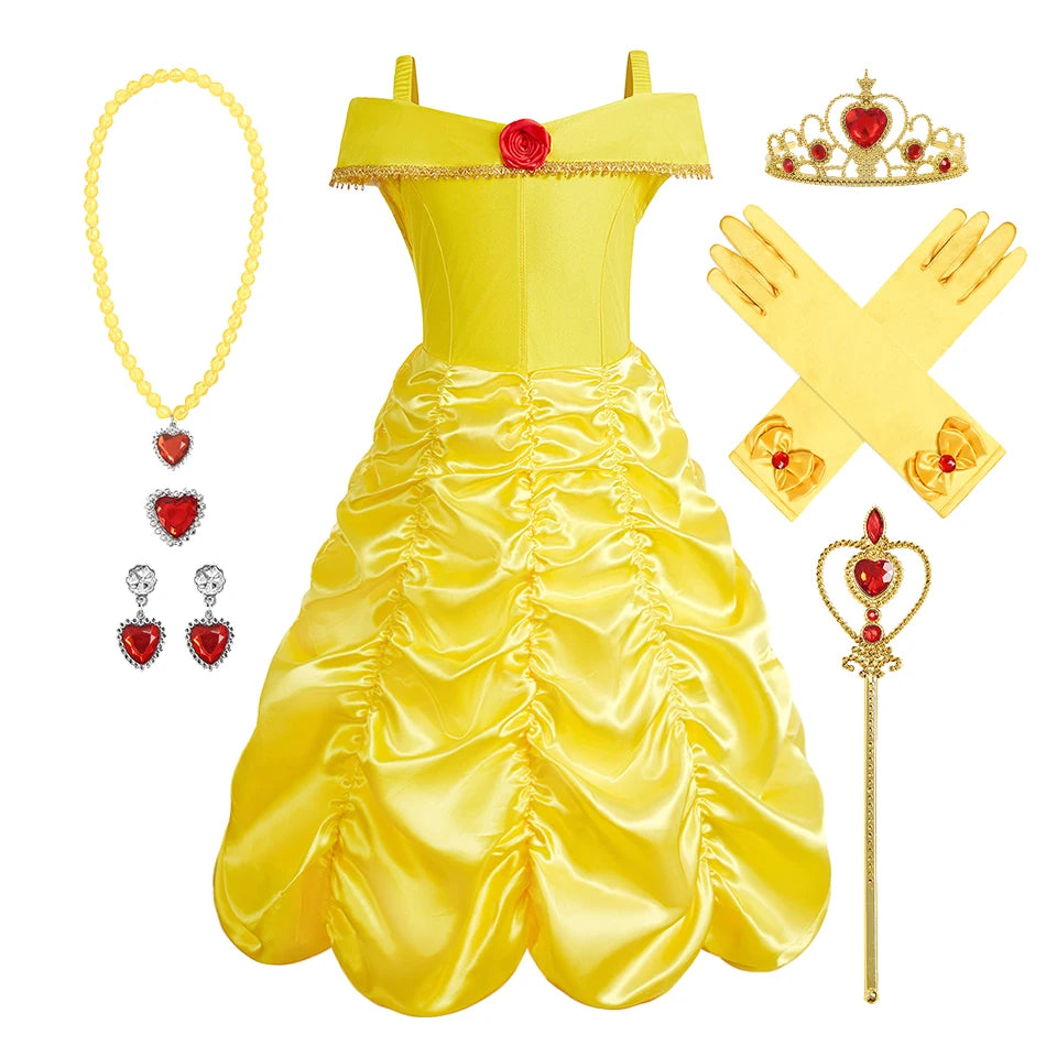 Cinderella Anna Elsa Costume Children Princess Dress for Girls