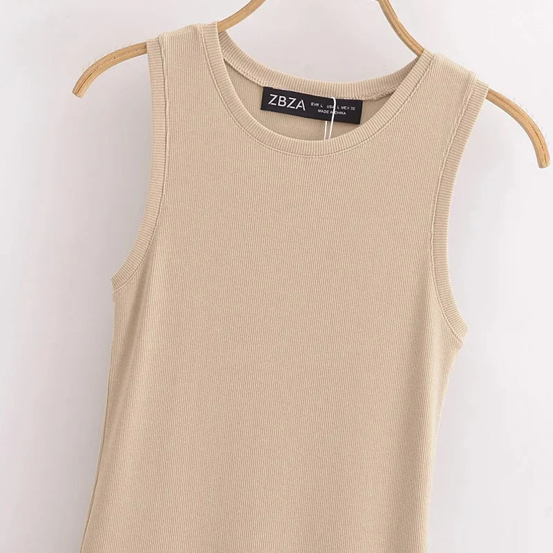 HXAO Khaki Elegant Long Dresses.