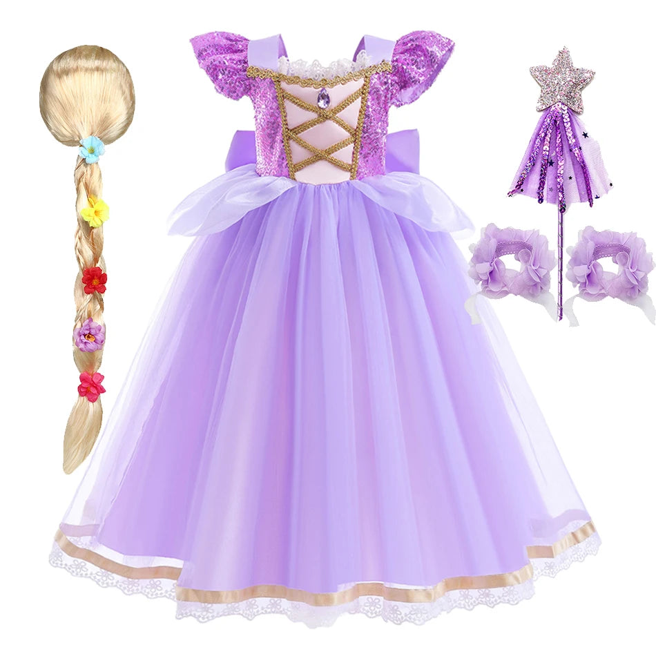 Cinderella Anna Elsa Costume Children Princess Dress for Girls