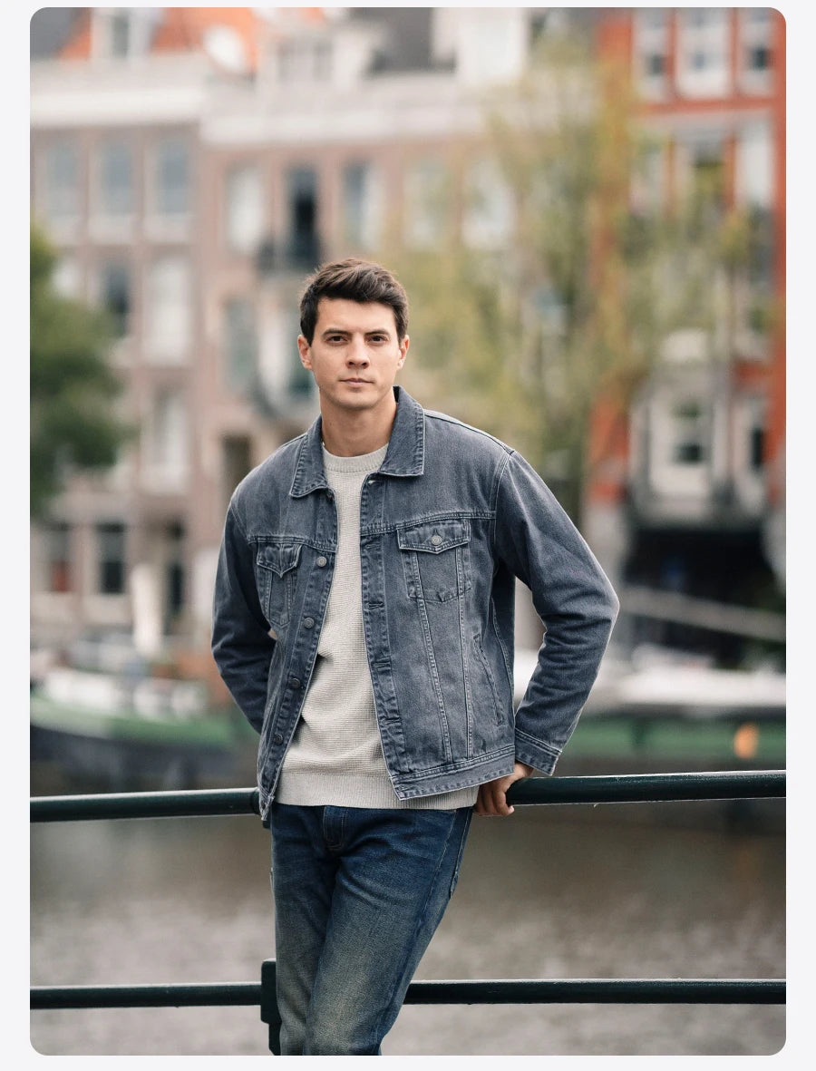 SIMWOOD 2025 Autumn New Oversize 12.5oz Classical Denim Jackets