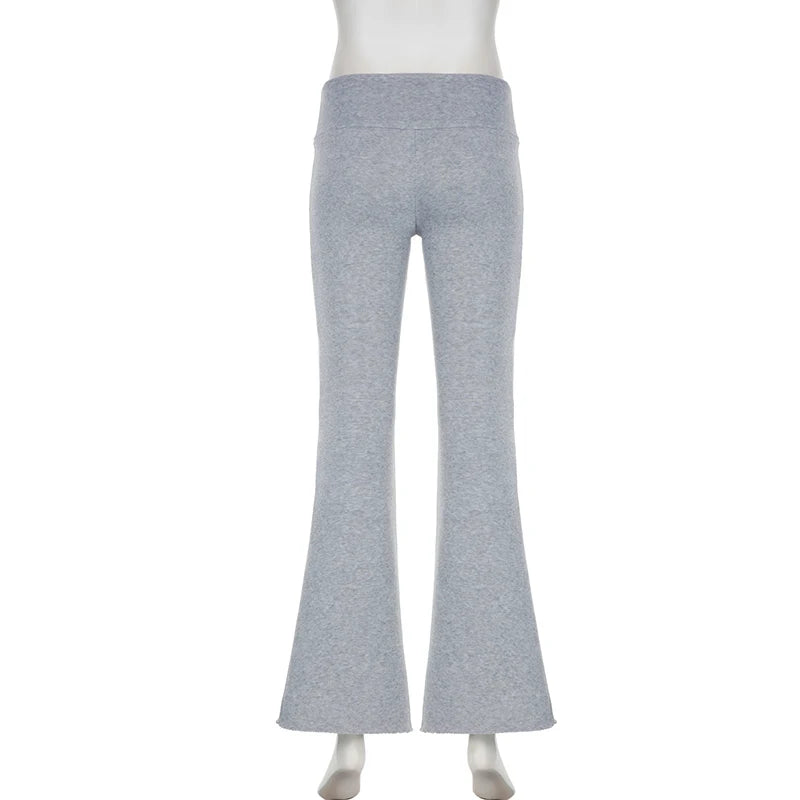 IAMSURE Casual Sexy Basic Solid Flare Pants.