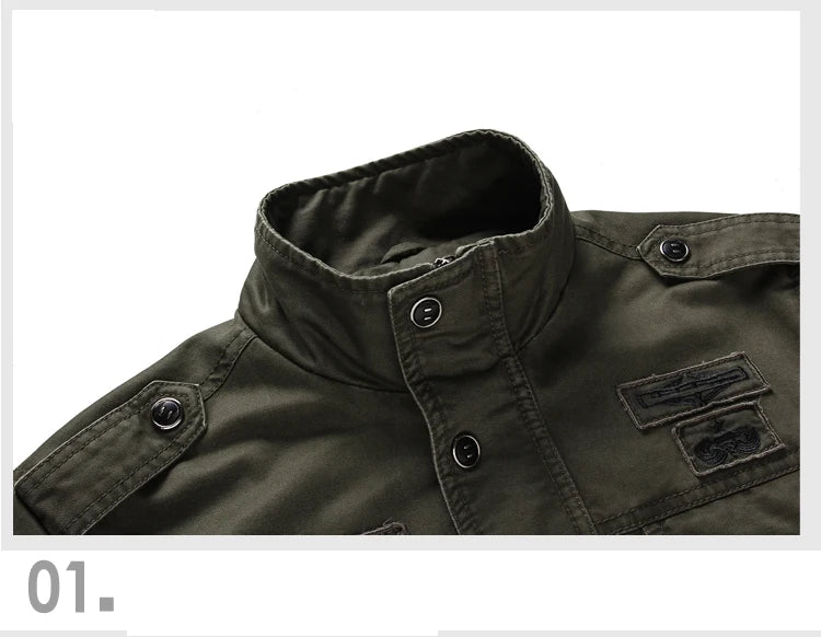 Casual Army Military Jacket Men Plus Size
