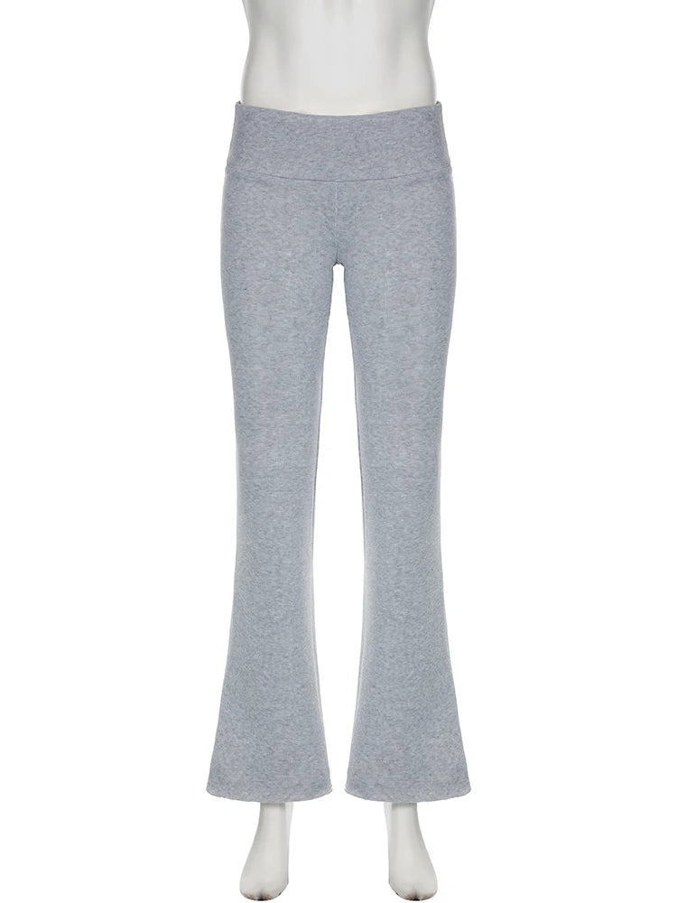 IAMSURE Casual Sexy Basic Solid Flare Pants.