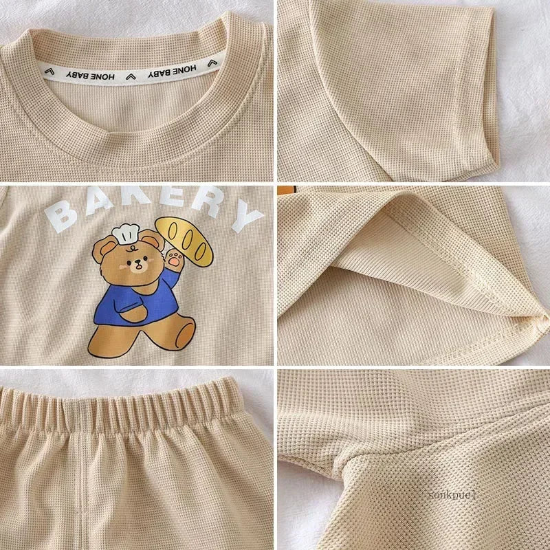 2Pcs Children Tshirt Shorts Sets Baby Summer Clothes.