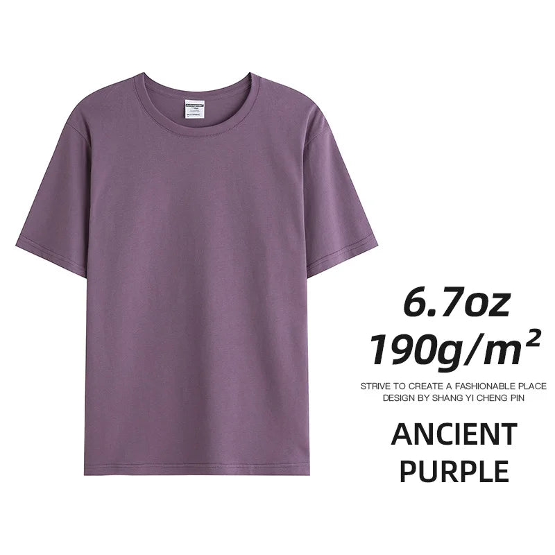 Combed Cotton Tees Tshirts Mens Solid Tops Woman