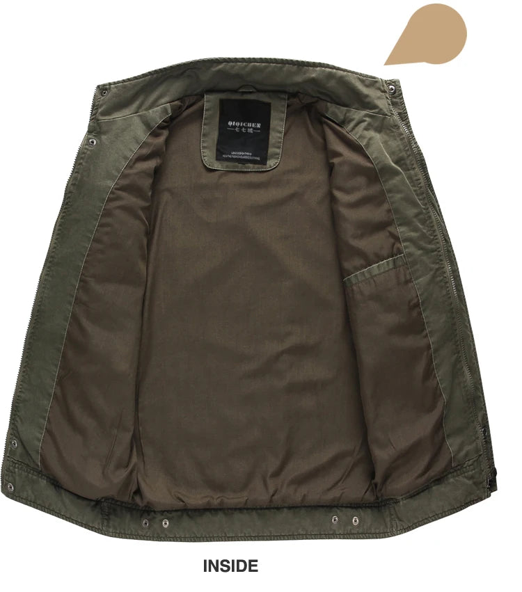 Casual Army Military Jacket Men Plus Size