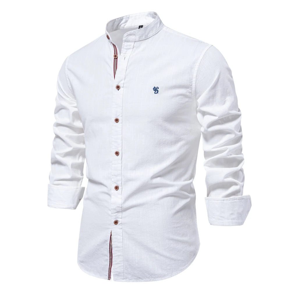 AIOPESON 100% Cotton Social Shirt Men