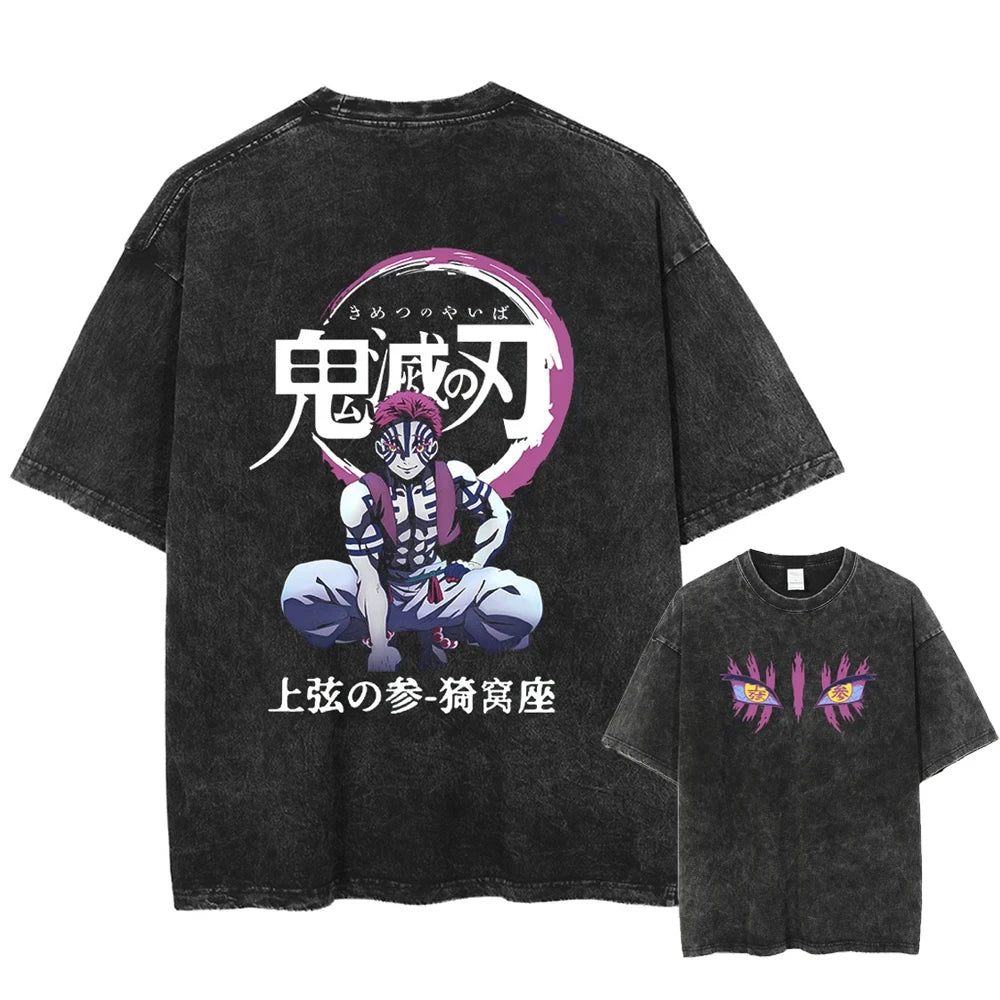 Summer Washed Black Tshirt Harajuku Cotton Tees Tops