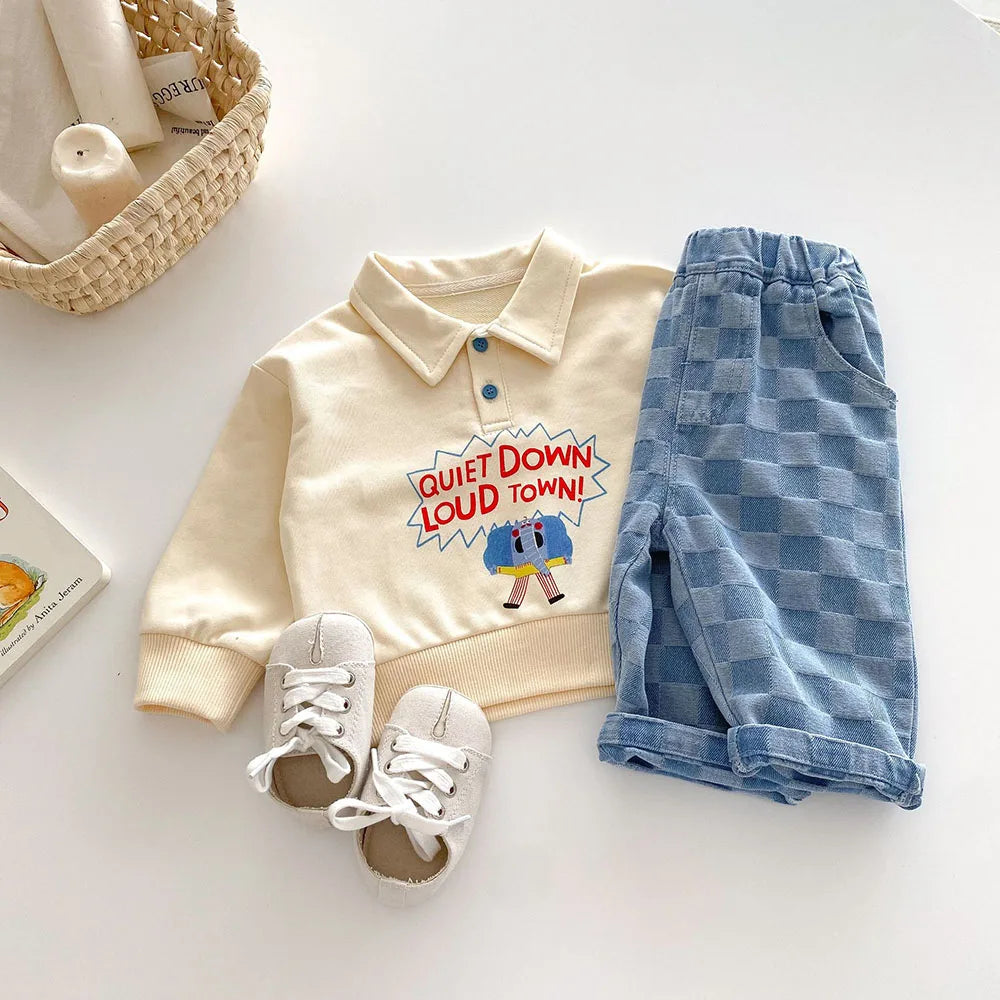 MILANCEL 1-5Y Children Jeans Boys Denim Pants.