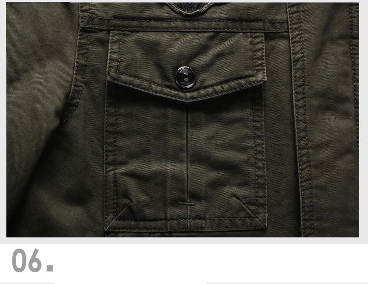 Casual Army Military Jacket Men Plus Size