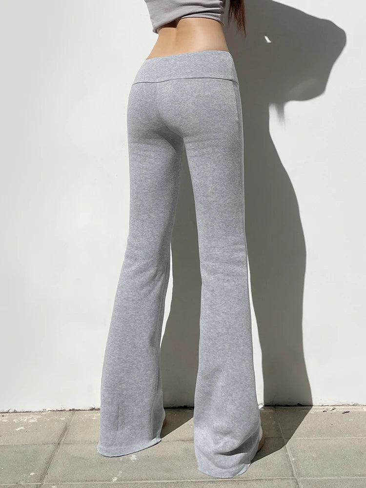 IAMSURE Casual Sexy Basic Solid Flare Pants.