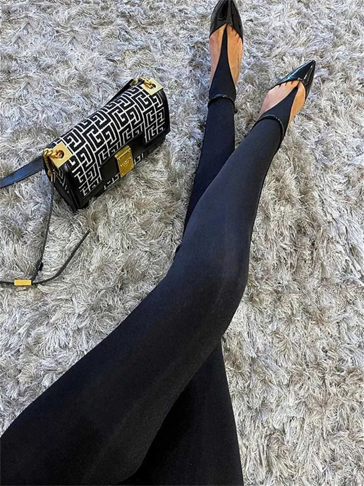Korean Fashion Winter Black High Waisted Skinny Y2K Women Pants.
