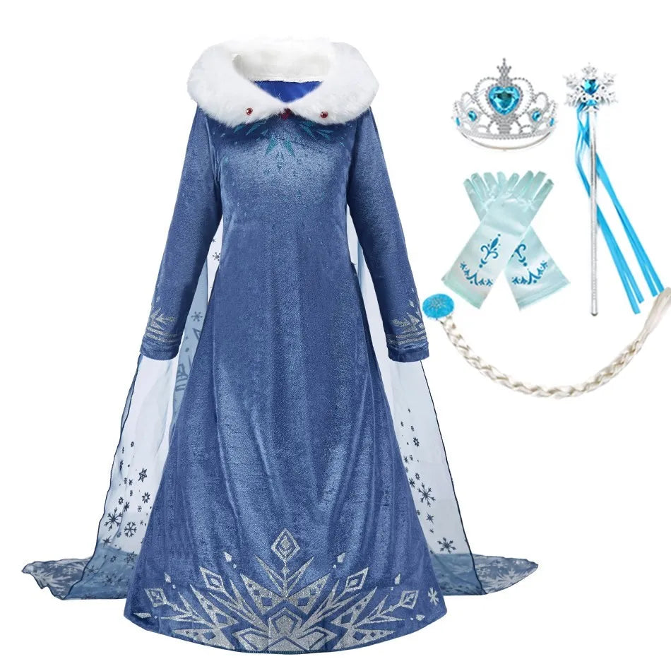 Cinderella Anna Elsa Costume Children Princess Dress for Girls