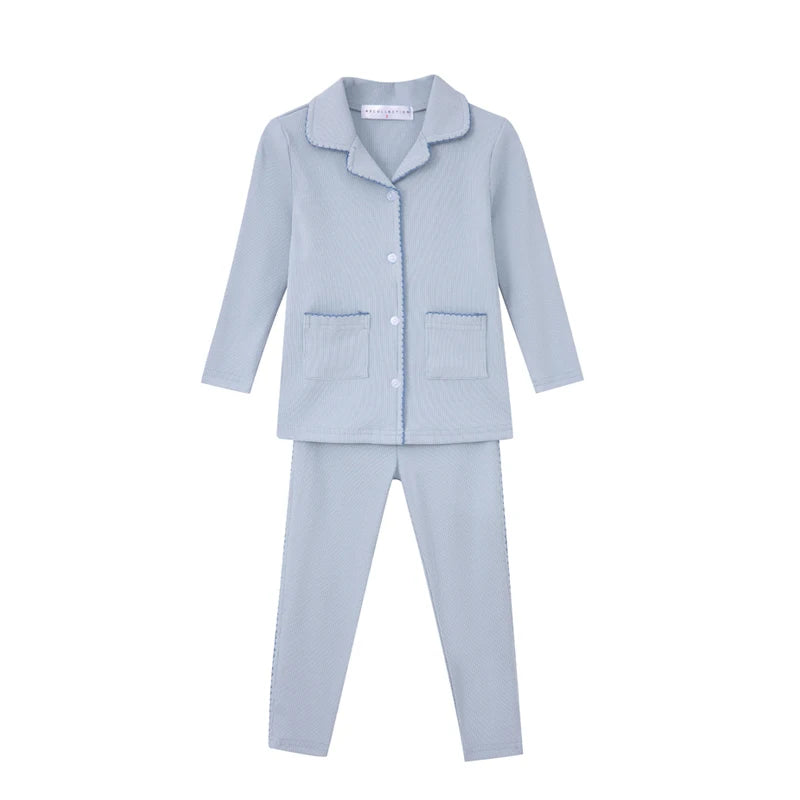 New girl boy set kids fashion clothes baby stretchy with cute collar.