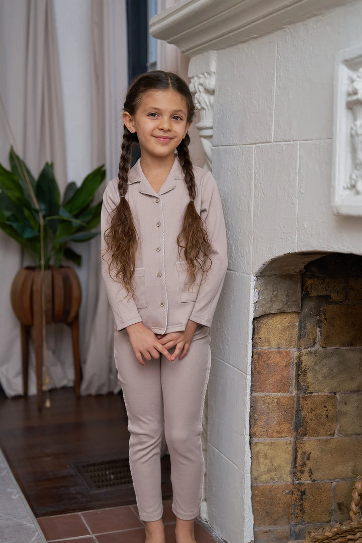 New girl boy set kids fashion clothes baby stretchy with cute collar.