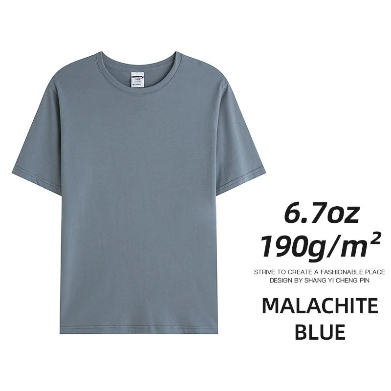 Combed Cotton Tees Tshirts Mens Solid Tops Woman