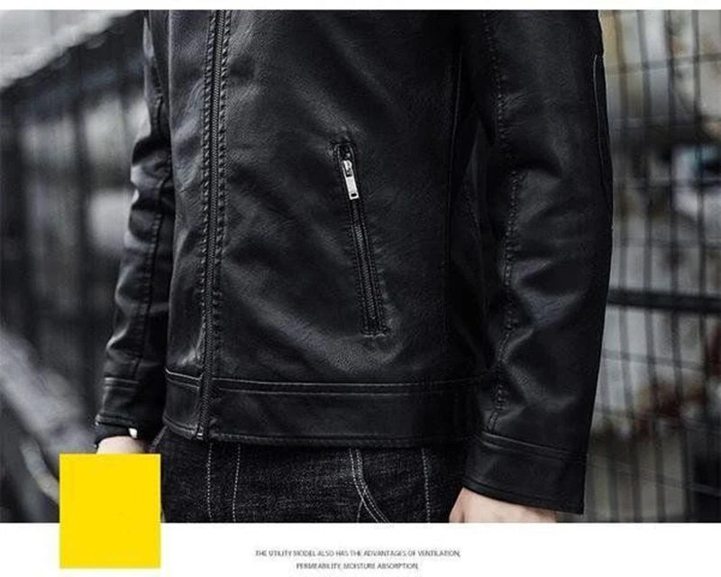Men Leather Suit Jacket Men Slim Fit Short Coat