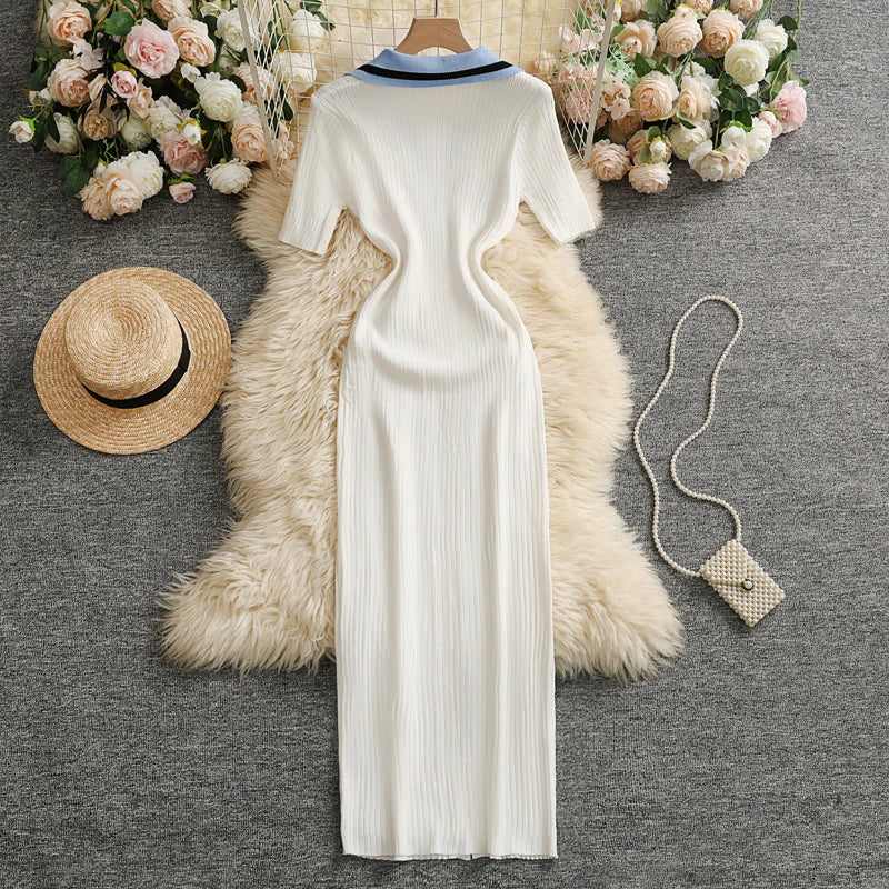 YuooMuoo Chic Fashion Sexy Wrap Hips Knitted Maxi Dress.