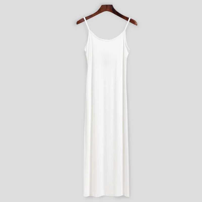 Hirsionsan Spring Autumn O-Neck Elastic Knit Long Dresses Women